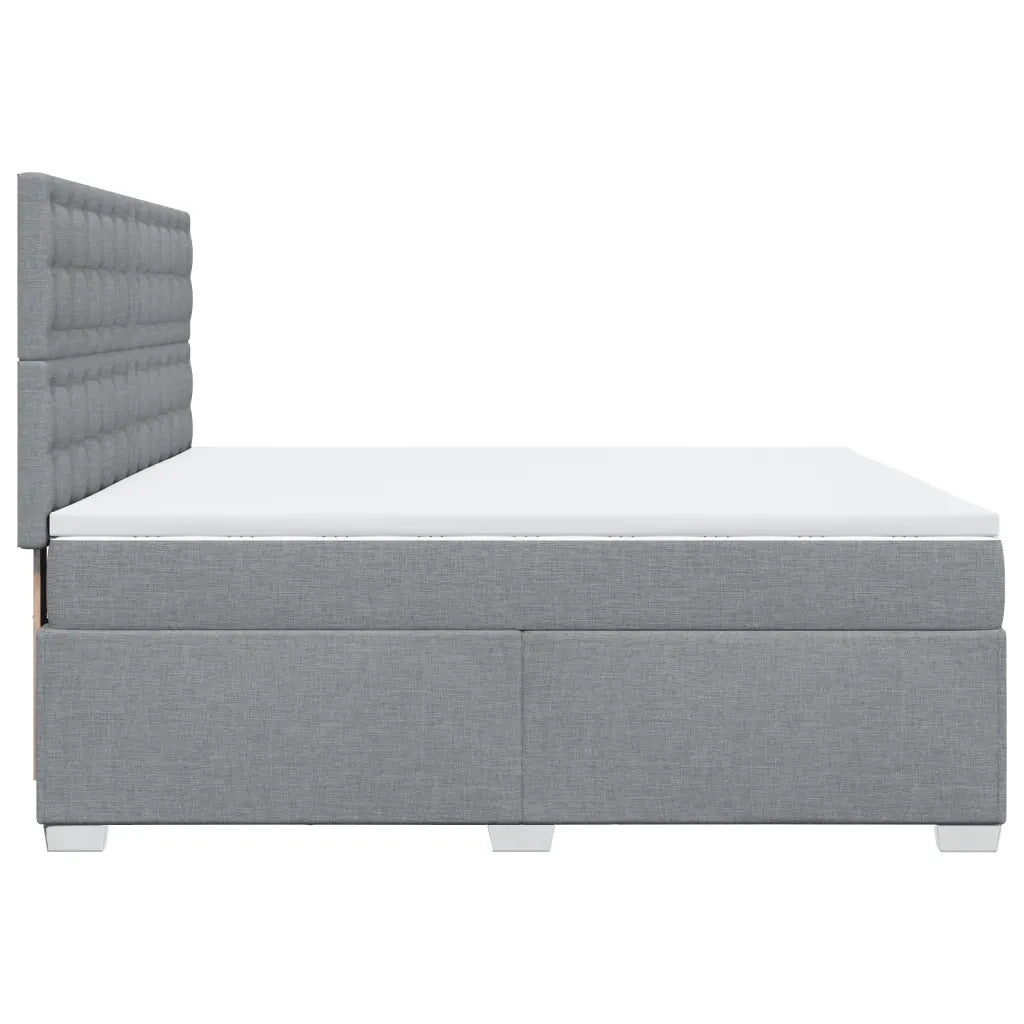 Giroletto a Molle con Materasso Grigio Chiaro 200x200cm Tessuto 3290609