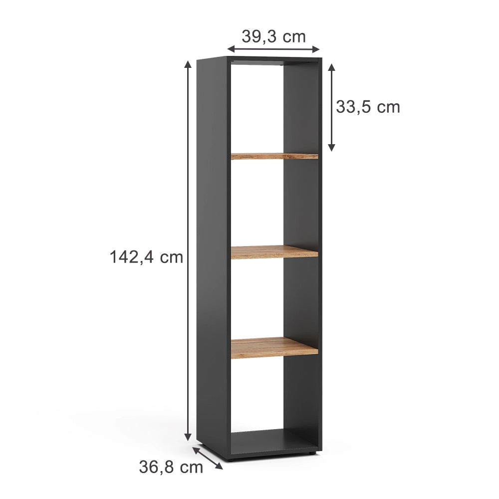 Vicco Scaffale Antracite/quercia dorata 36.8 x 144.9 cm