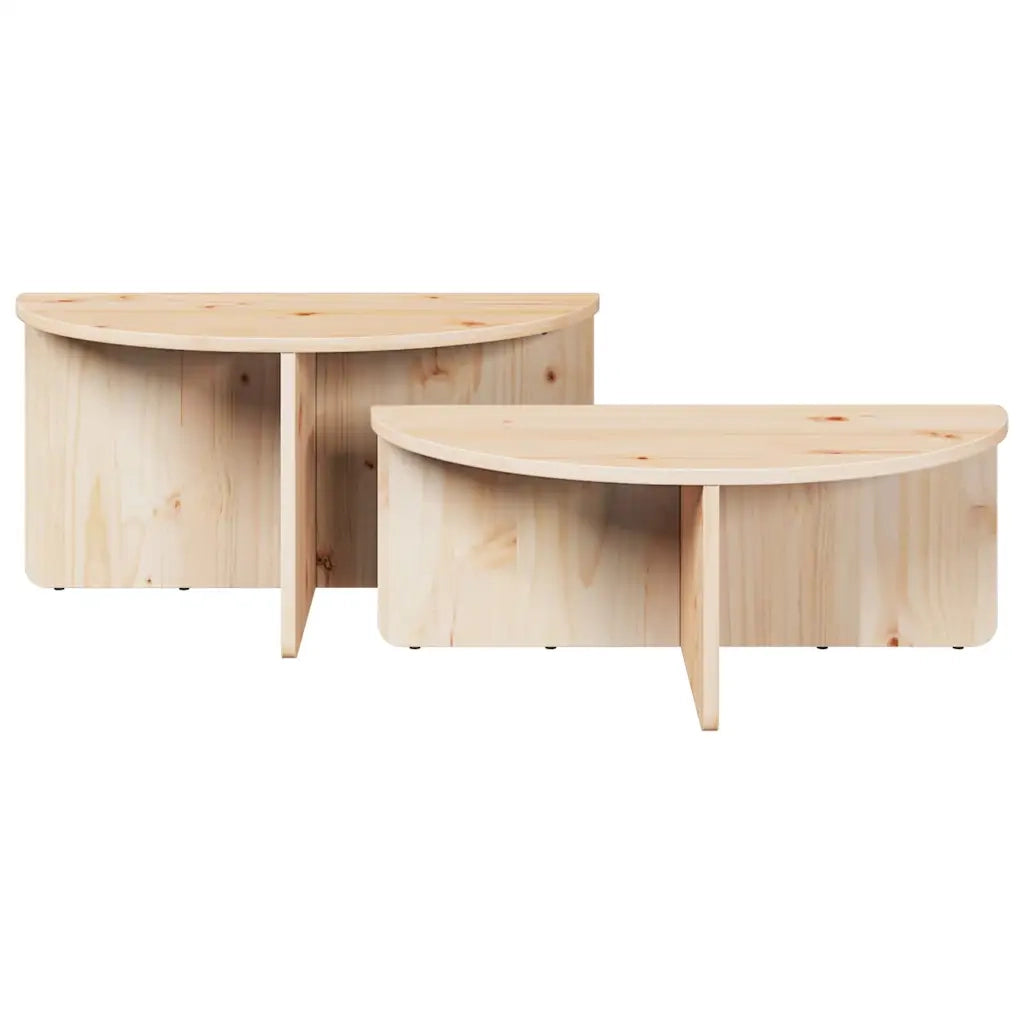 2 pz Tavolino da salotto | Tavolino da caff¨¨ | Tavolino da Soggiorno Naturale Legno di pino massello