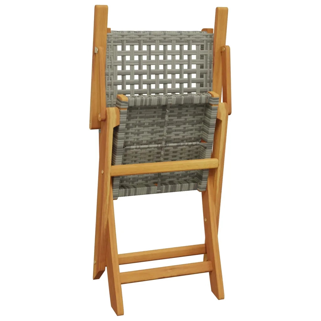 Set Pranzo da Giardino 7 pz Grigio Polyrattan e Legno Massello 3281707