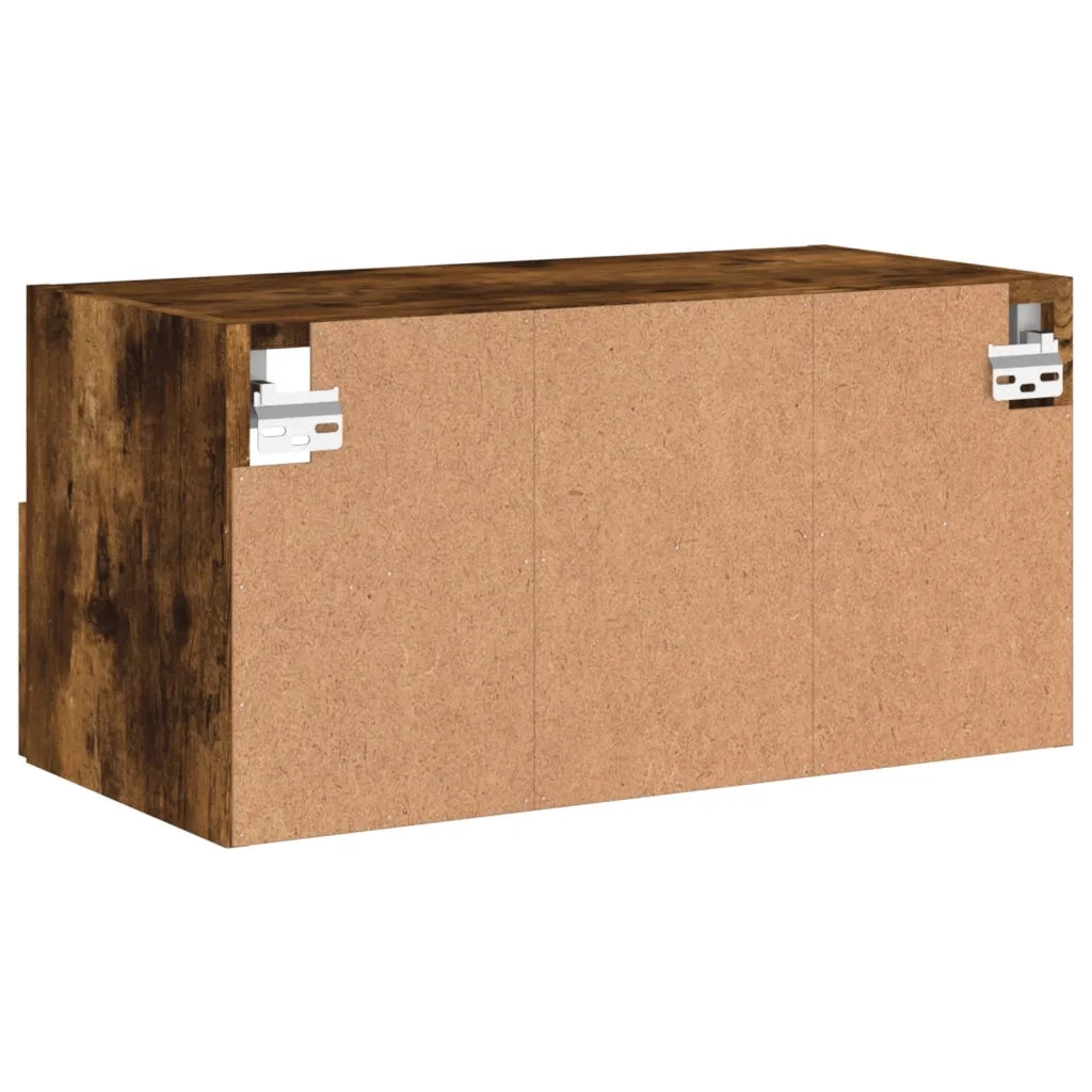 Mobile TV a Parete Rovere Fumo 60x30x30 cm in Legno Multistrato 836862