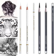 Set di matite a carboncino bianco - Set di matite professionali - Set di matite non tossiche per l'arte fine - Basso/Medio/Duro