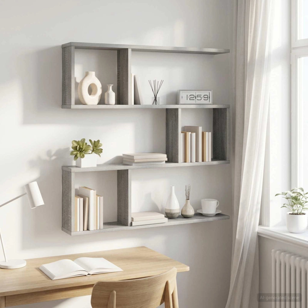 Scaffale da parete Sonoma grigio 80 x 12 x 79,5 cm 8012281