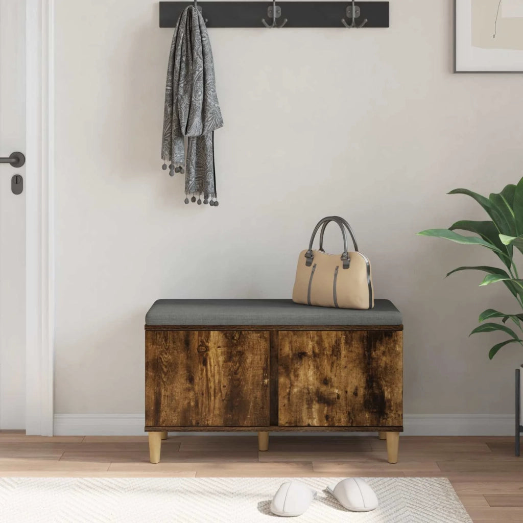 Panca per ingresso con porta Quercia Affumicata 80 x 38 x 46 cm