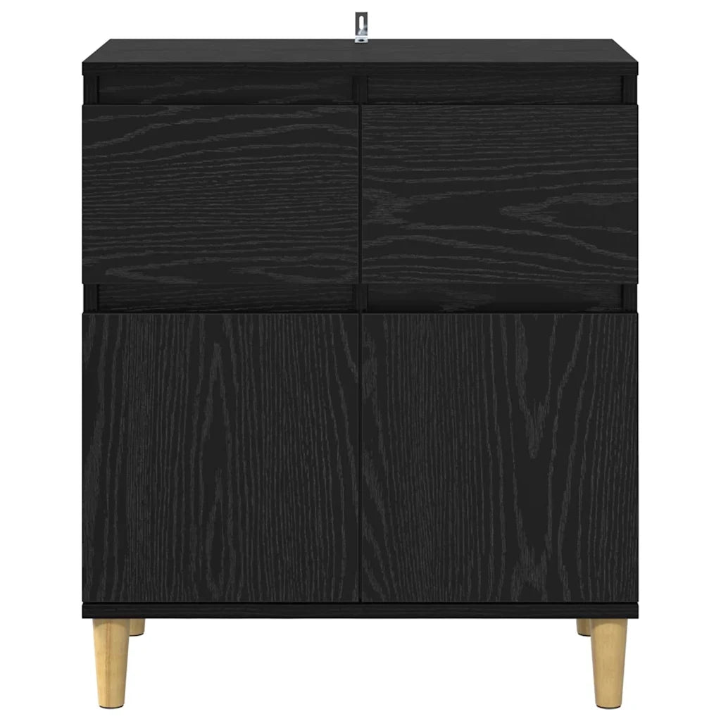 Credenza Rovere Nero 60 x 35 x 70 cm Legno multistrato 881211