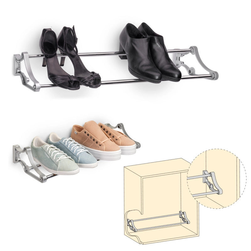 Kit di ferramenta per armadio 2 con porte scorrevoli e chiusura soft Flow con binari di superficie 2,35 m, pannelli no..