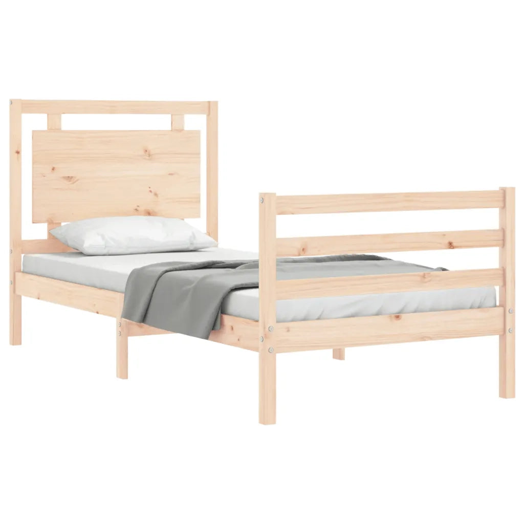 Giroletto con Testiera 100x200 cm in Legno Massello 3194041
