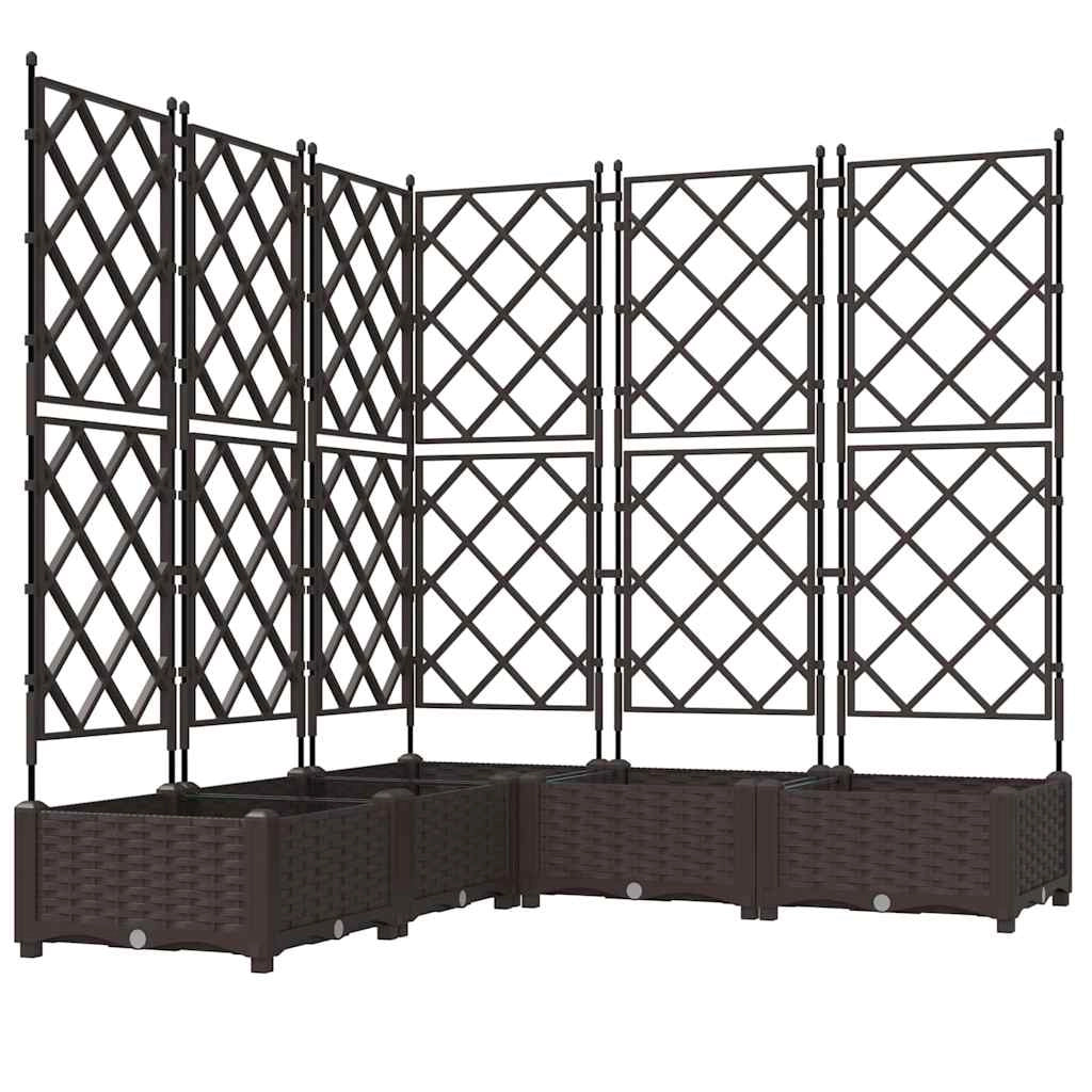 Set di 5 fioriere da giardino 120 x 120 x 125,5 cm design minimalista uso esterno durevole acciaio marrone 02_0058517