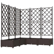 Set di 5 fioriere da giardino 120 x 120 x 125,5 cm design minimalista uso esterno durevole acciaio marrone 02_0058517