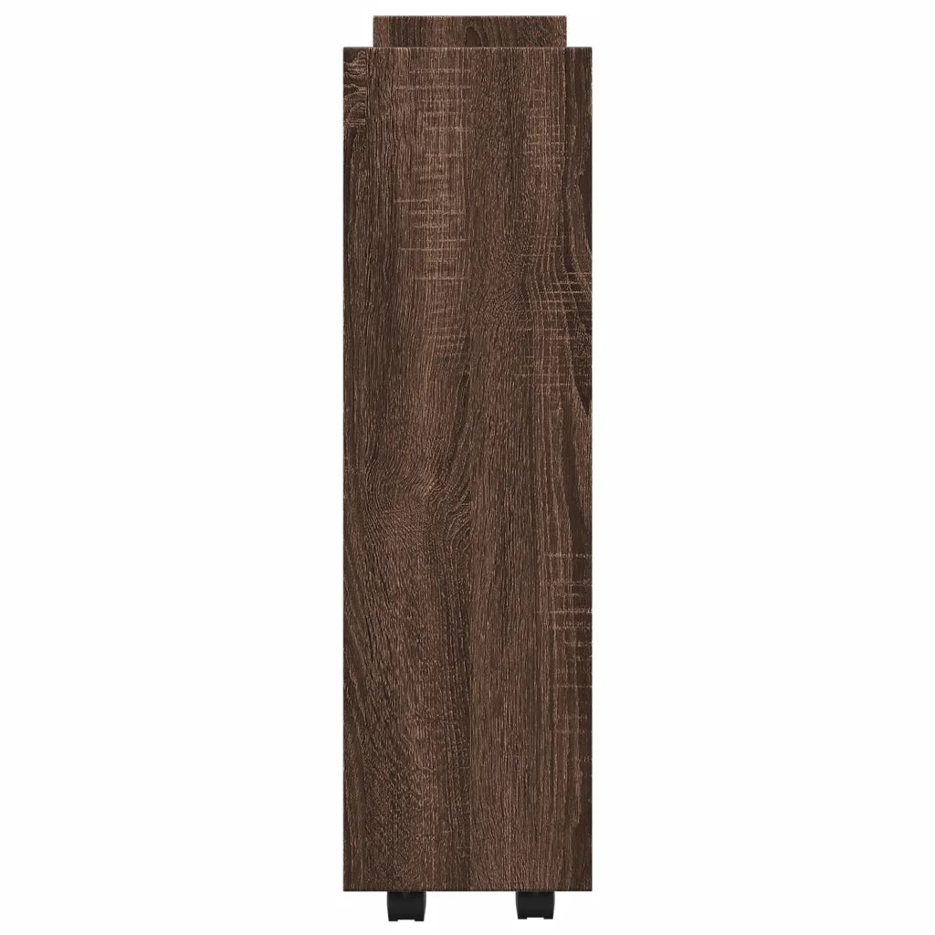 Carrello Stretto a 3 Livelli Rovere Marrone in Truciolato 855256