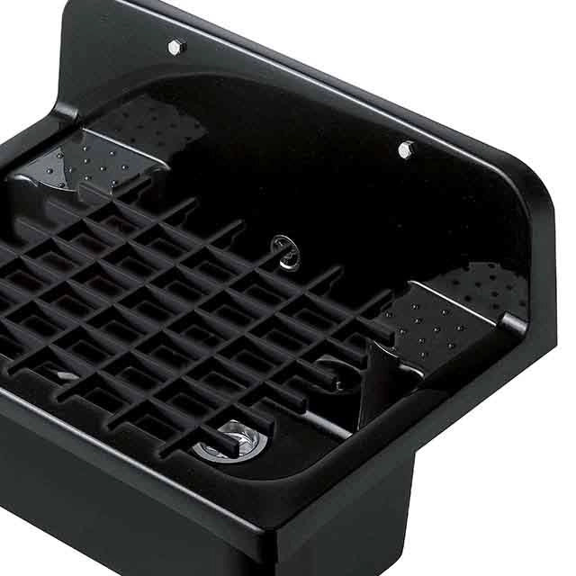 PILOZZO MAXI da muro in PP - Dim: 55 X 37 cm - Completo di GRIGLIA - CR - Colore: NERO LUCIDO