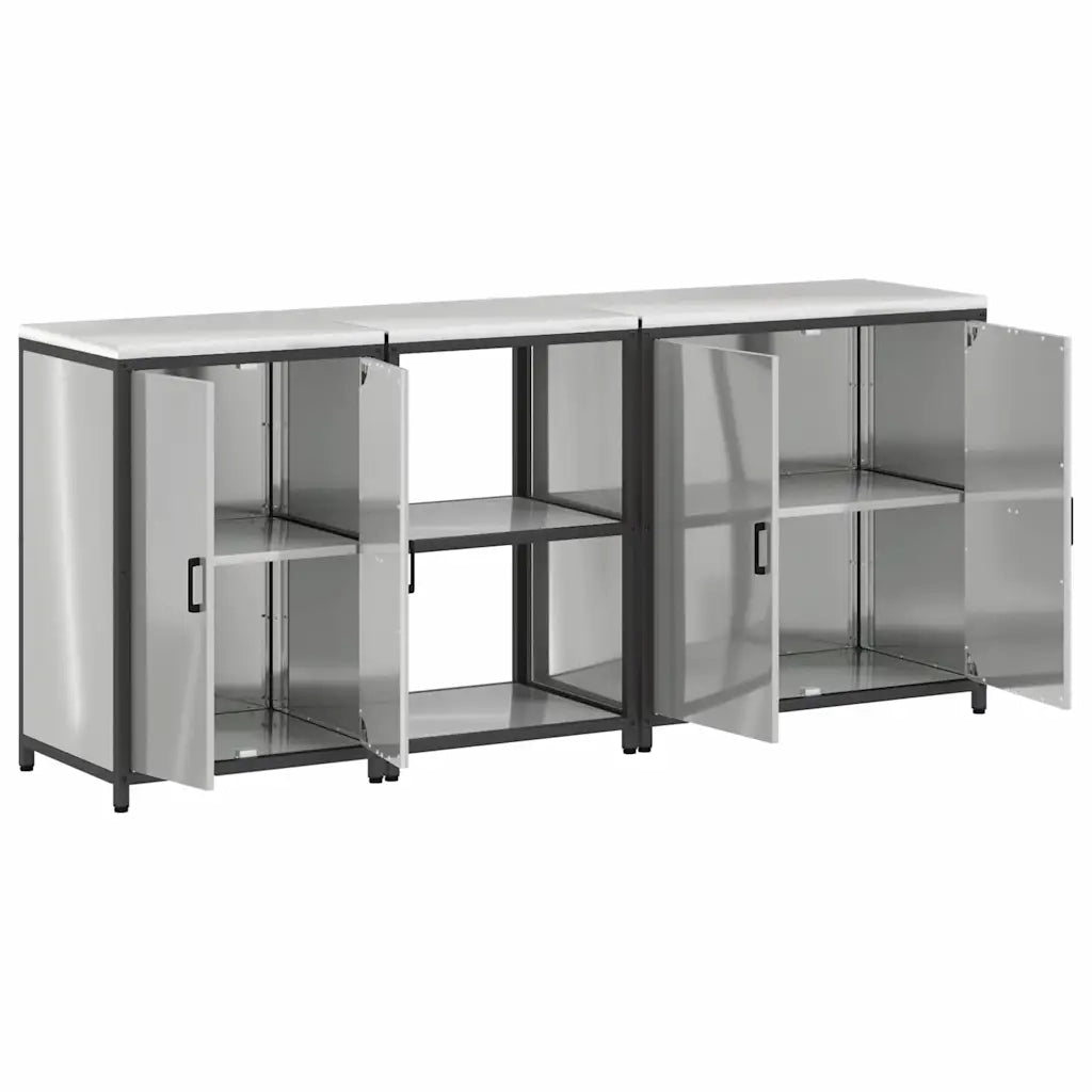 Set di Stoccaggio per Cucina 3 pcs Argento Acciaio zincato 3392706