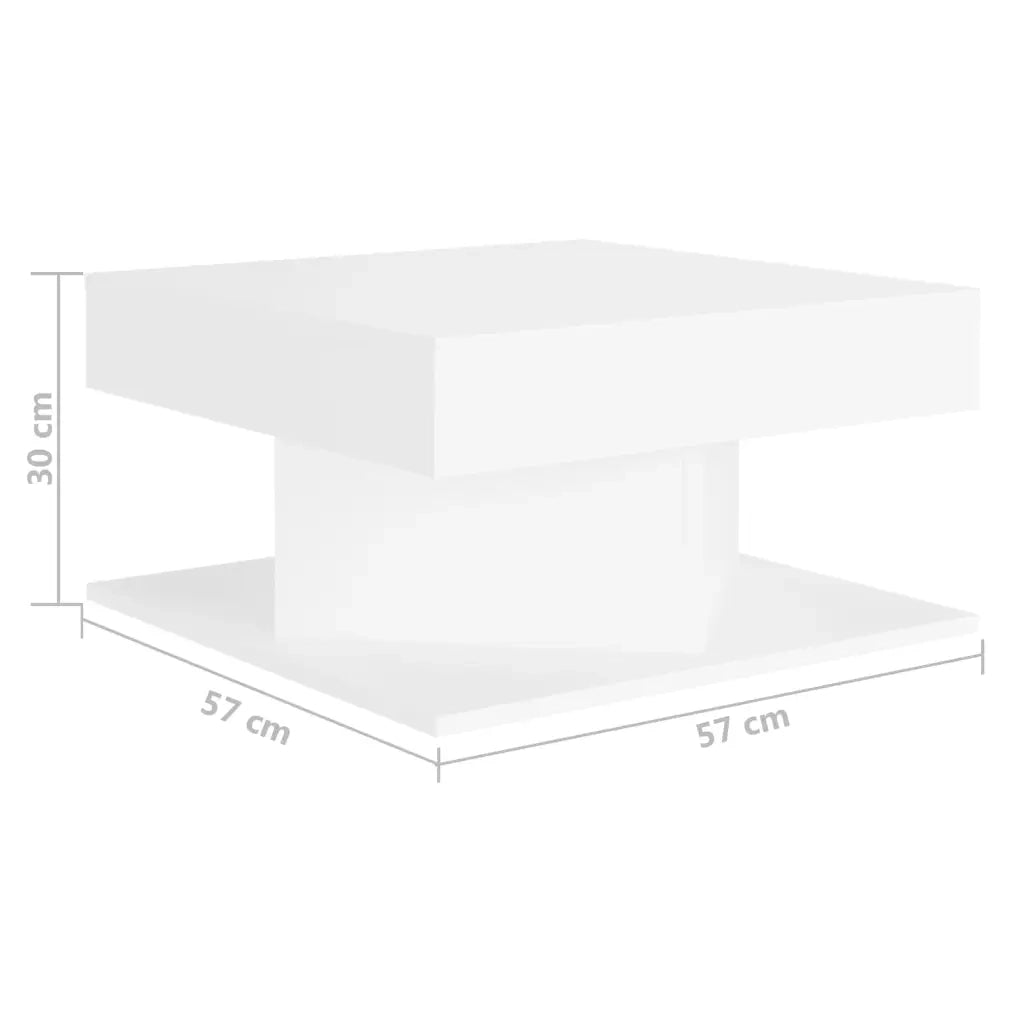Tavolino da Salotto Bianco 57x57x30 cm in Truciolato cod mxl 14064