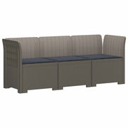 Divano da giardino 3 posti con cuscini in look rattan PP 3443833