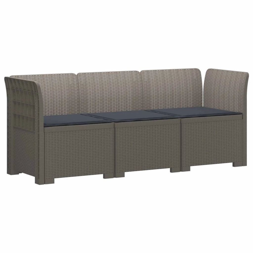 Divano da giardino 3 posti con cuscini in look rattan PP 3443833