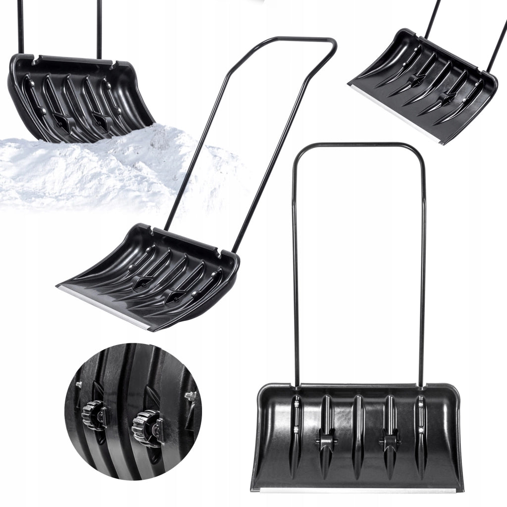 Set pala da neve KADAX con ruote e manico in legno