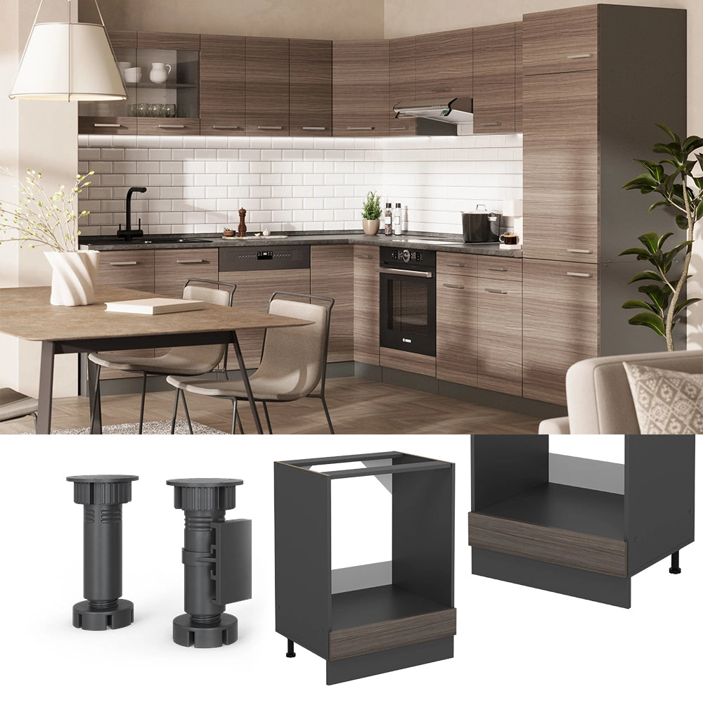 Vicco Mobile per forno da incasso Grigio nobile 60 cm , PL Rovere
