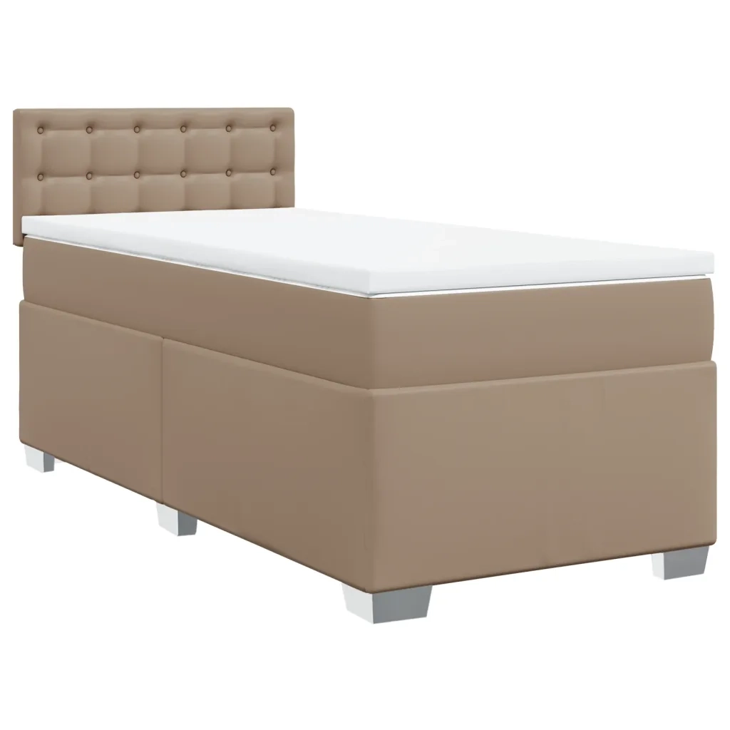 Giroletto a Molle con Materasso Cappuccino 90x200 cm Similpelle