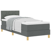 Letto singolo | Letto per adulti | Letto a molle con cuscino Grigio scuro 80 x 200 cm Tessuto