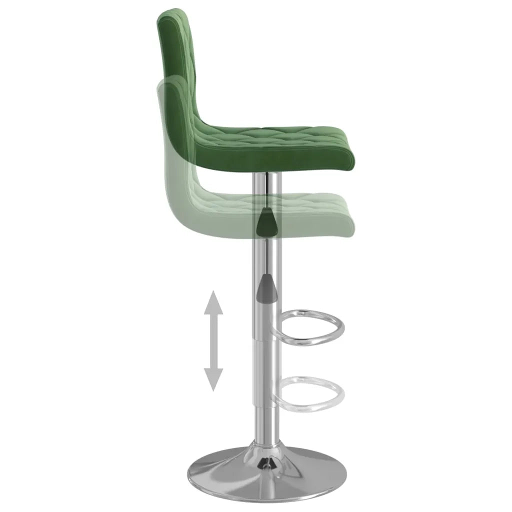 Sgabelli da Bar 2 pz Verde Scuro in Velluto 333690
