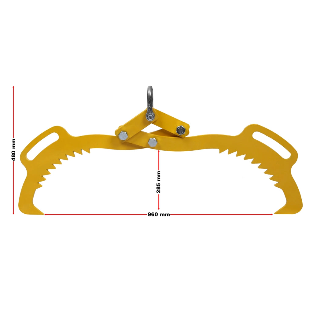 Pinza forestale per legna e tronchi fino a 620 mm 1000 kg di forza di trazione 2 artigli