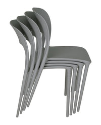 Sedia impilabile in polipropilene grigio scuro - Maya (2 pz) - SD05MAPP