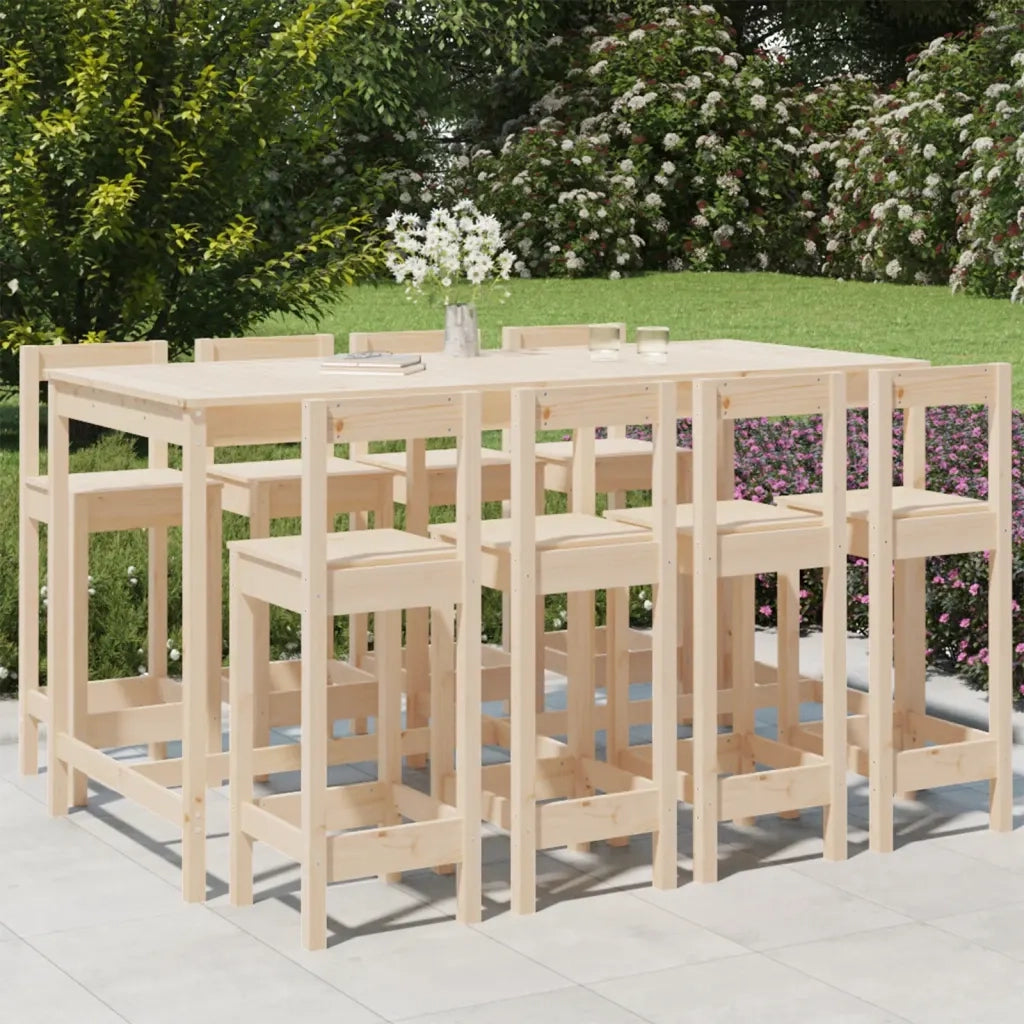 Set Bar da Giardino 9 pz in Legno Massello di Pinocod mxl 70261