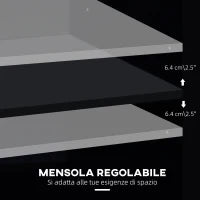 Armadietto Multifunzionale per l'Ufficio con Ruote a 360°, per Stampanti e Fascicoli, in Legno Nero 100x40x71cm