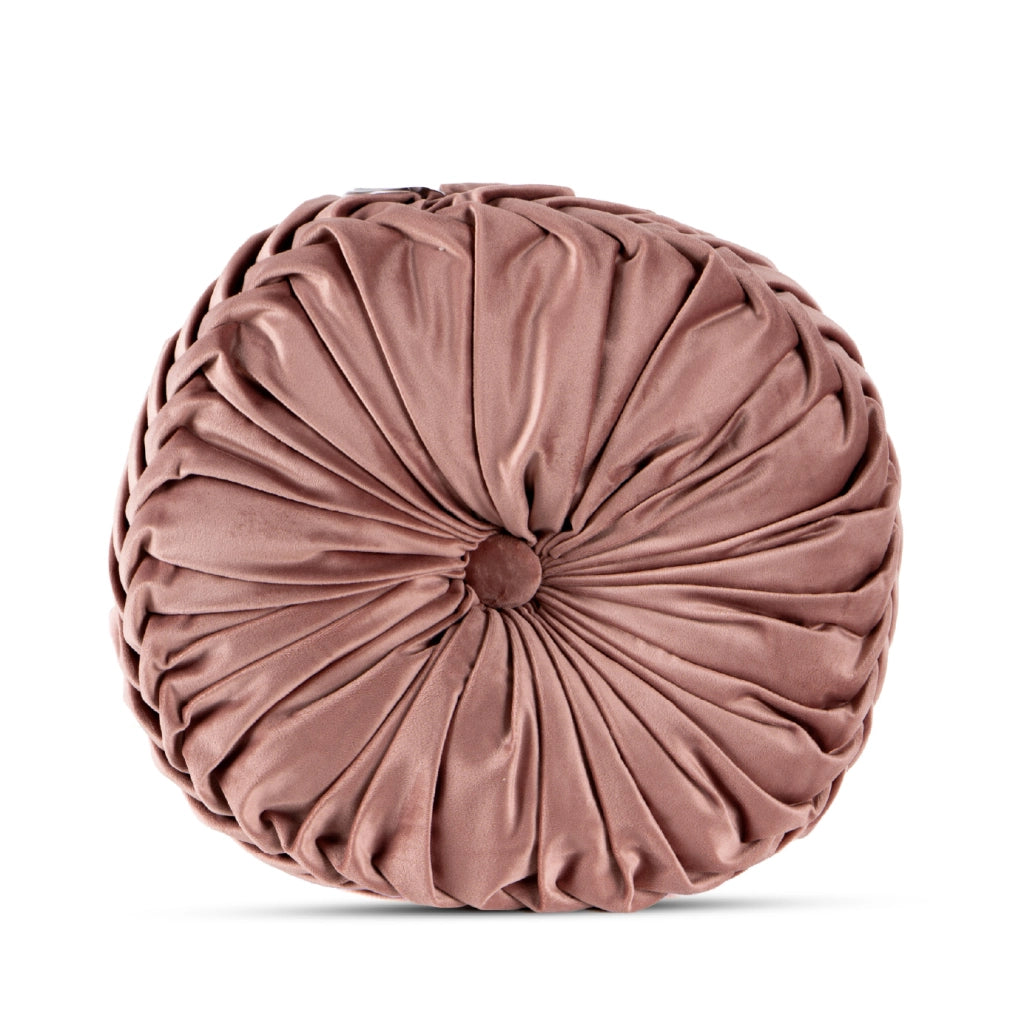 Cuscino Rotondo Zucca Effetto Velluto Circolari Per Divano Decorativo Letto 40 Cm  Rosa Antico