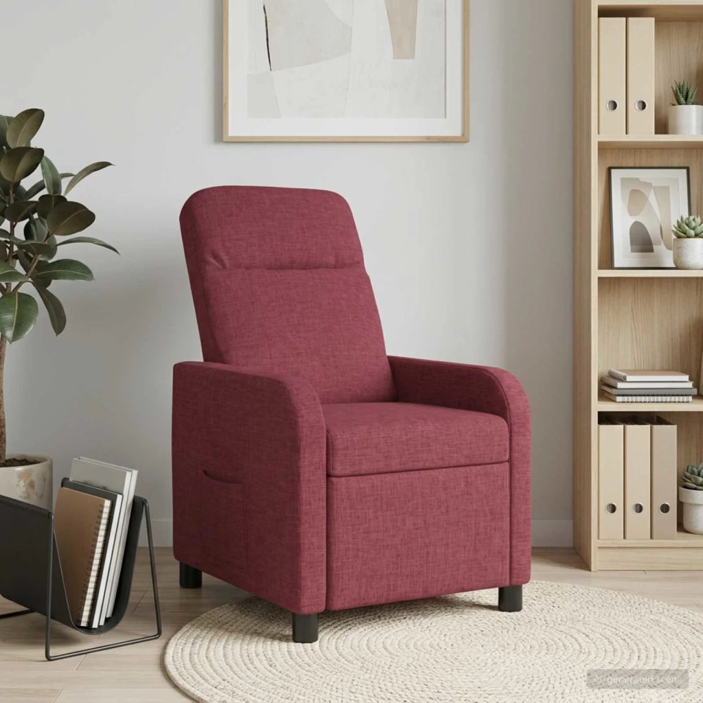 Divano Sedia-Poltrona reclinabile Rosso Vino Tessuto 687249