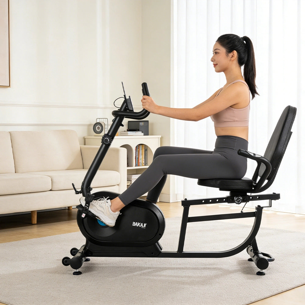 Cyclette Magnetica 58x132-145,5x105,5 cm Bici per Allenamento Fitness Domestico con Sedile Regolabile Nero