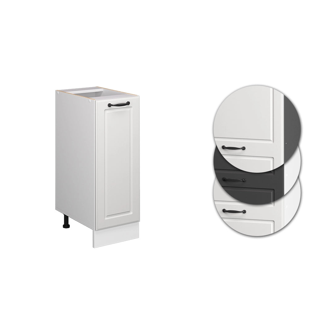 Armadio cucina dispensa alto R-Line Bianco rustico/Bianco 30 cm PL Marmo Vicco