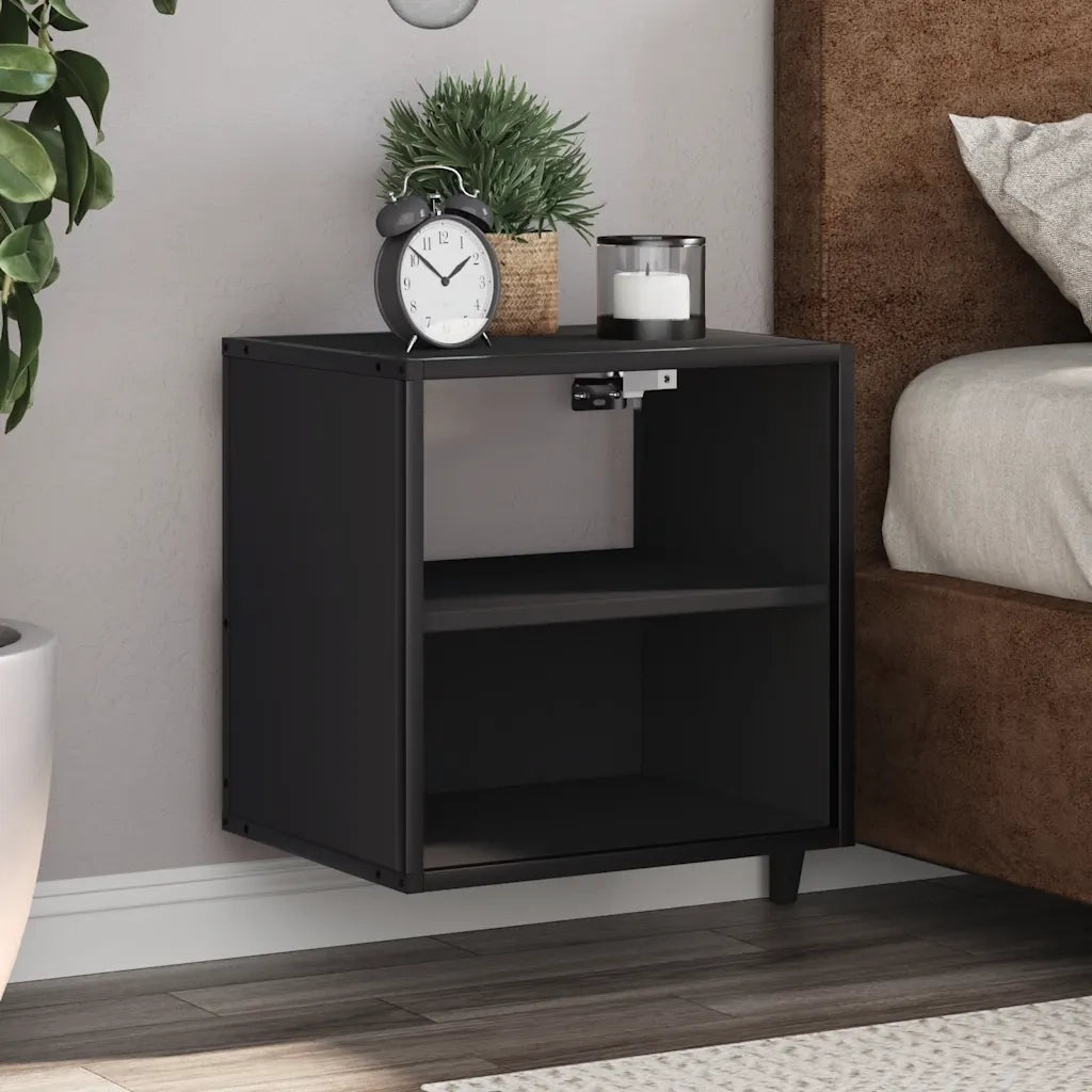 Comodini a Muro 2 pz Nero 40x31x39,5 cm 848745