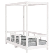 Giroletto per Bambini | Letto Infantile | Lettino Bianco 70x140cm in Legno Massello di Pino