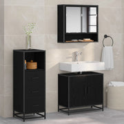 Set di mobili per il bagno 3 pcs Rovere Nero Legno multistrato 3402446