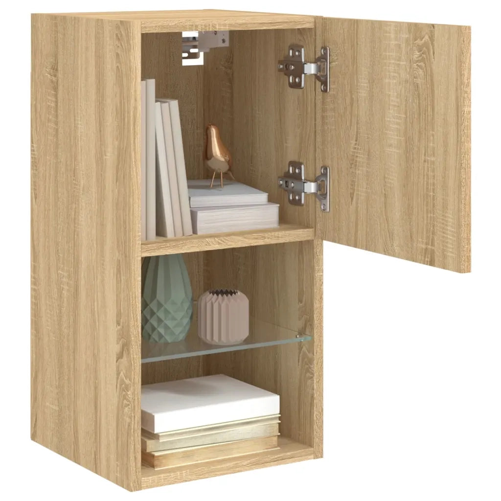 Mobili TV con Luci LED 2pz | Armadietto TV | Mobile Porta TV Rovere Sonoma 30,5x30x60 cm