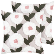 Set di 2 cuscini decorativi in cotone rosa 45 x 45 cm con motivo floreale sfoderabile Accessori moderni per la camera da letto Soggiorno