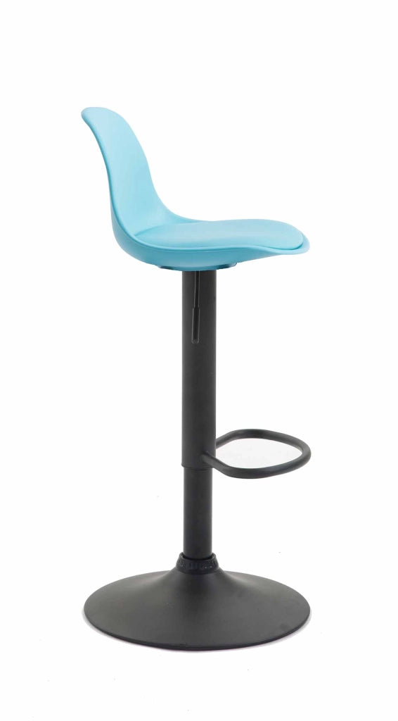 Sgabello di design KIEL in polipropilene e similpelle nero,blu