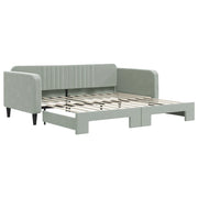 Divano letto | Sof¨¤ letto | Letto singolo Estraibile Grigio Chiaro 100x200 Velluto