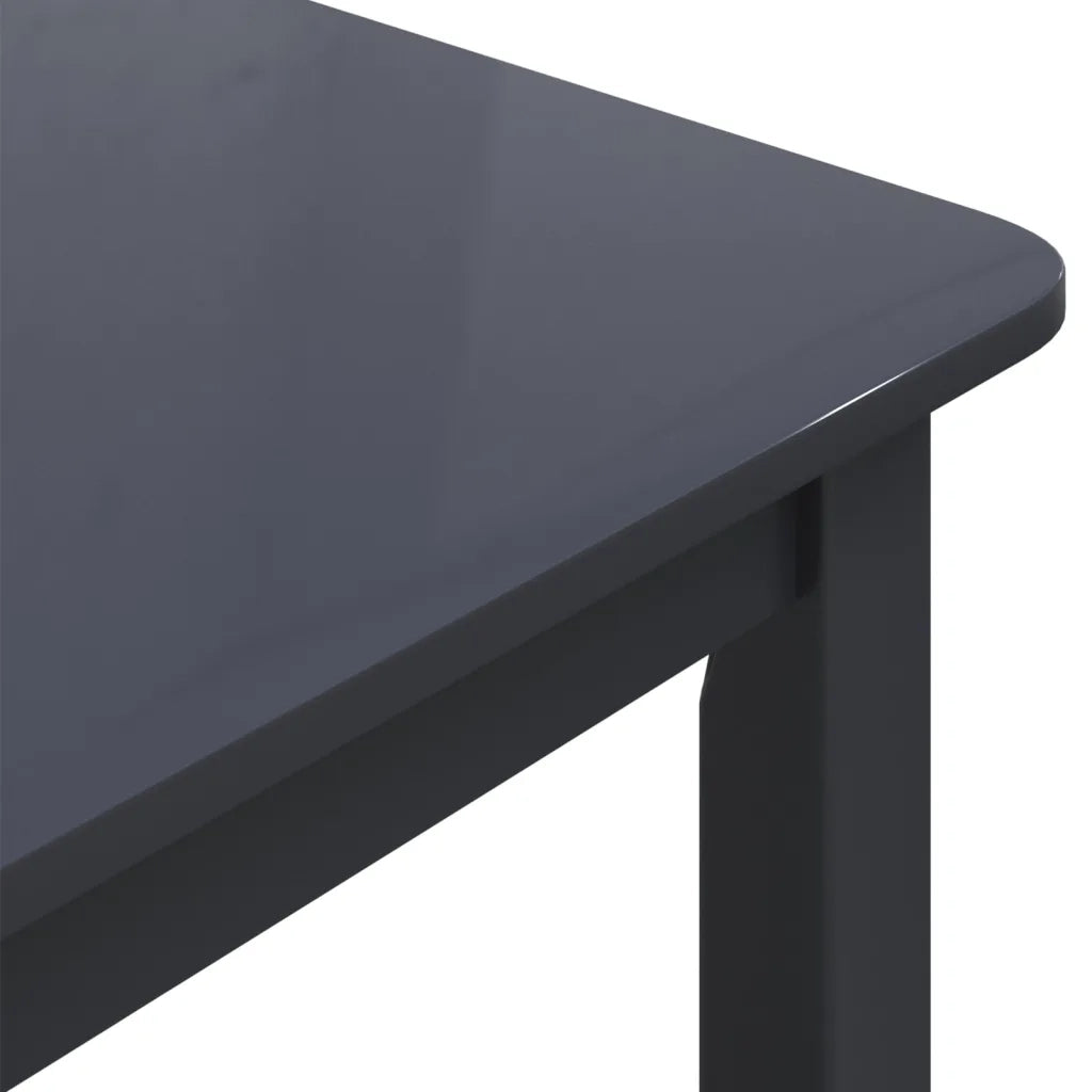 Tavolo da Pranzo Nero 114x71x75cm in Legno Massello di Hevea 247364