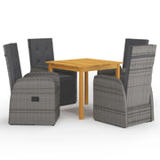 Set Mobili da Pranzo per Giardino 5 pz Grigio cod mxl 43106