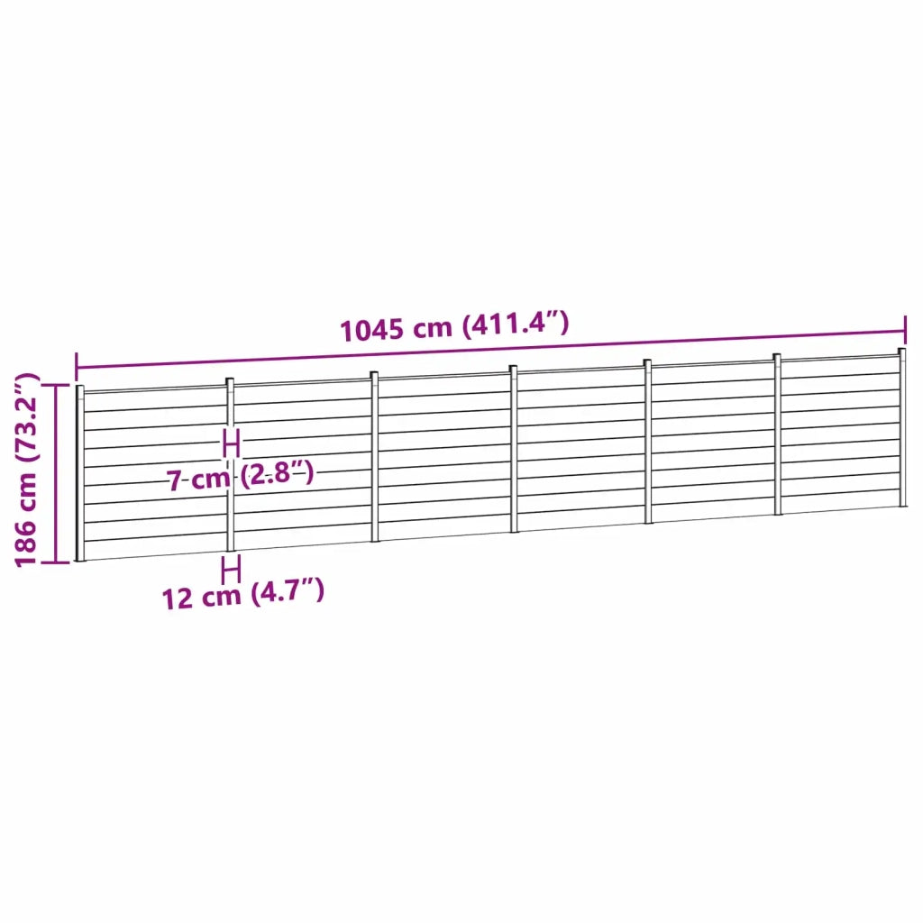 Pannello di Recinzione 6 pcs WPC e Alluminio Nero 3429416