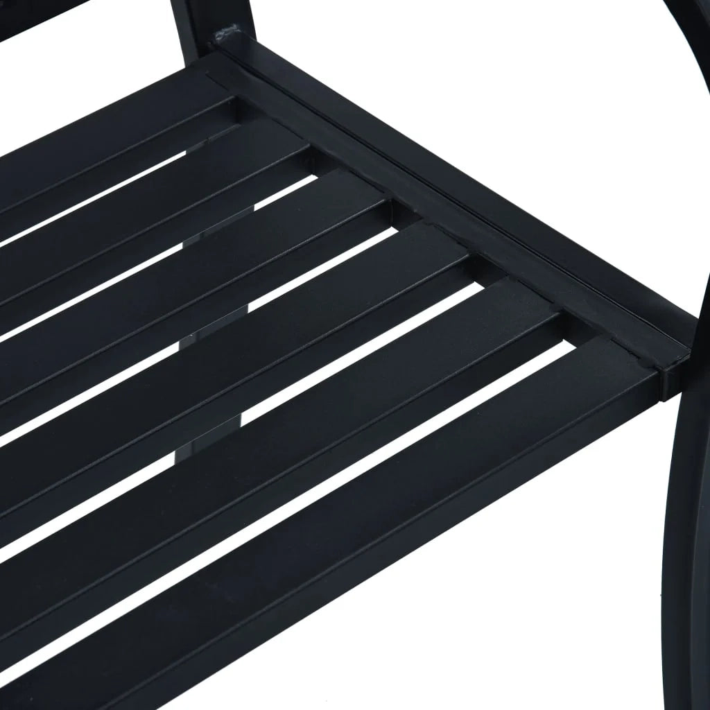Panca da giardino arredo da esterno terrazza 125 cm acciaio nero 02_0011232