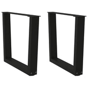 Gambe per Tavolino da CaffÃ¨ a Forma di V 2 pz Nere 60x(42-43,3) cm Acciaio
