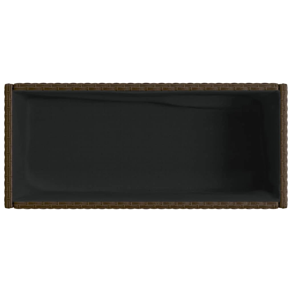 Fioriera rialzata per piante fiori giardino terrazze con ripiano set da 2 marrone 70 x 28 x 70 cm resina intrecciata marrone 02_0038883