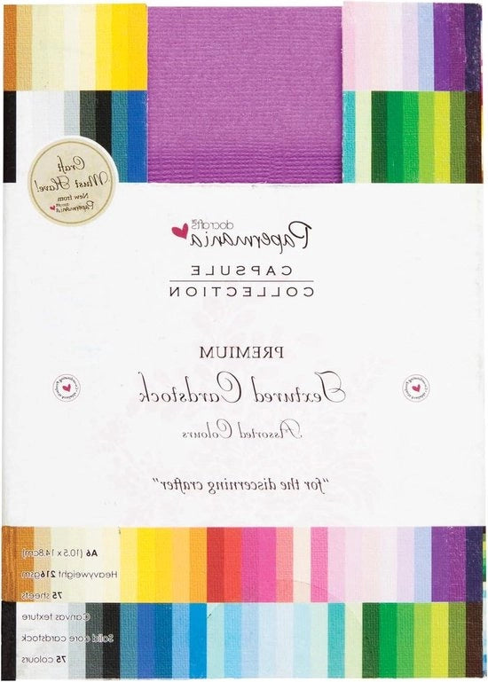 Carta Premium Strutturata 75 Fogli Multicolore A6 - Carta Colorata A4 - Creazione di Carte - Progetti di Riciclo - Materiali per Album - Ideale per Capsule