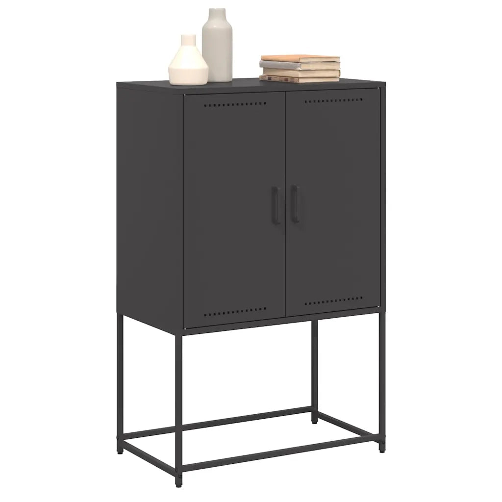 Credenza Nera 68,5x38,5x107 cm in Acciaio 846506
