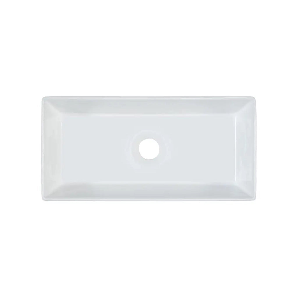 Lavabo rettangolare da appoggio 45x22 cm bianco lucido con piletta click clack