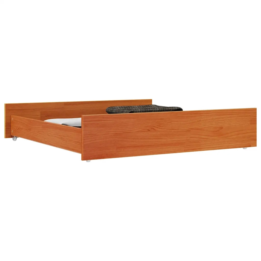 Cassetti per Letto 2 pz Marrone Cera in Legno Massello di Pino CFW1973604