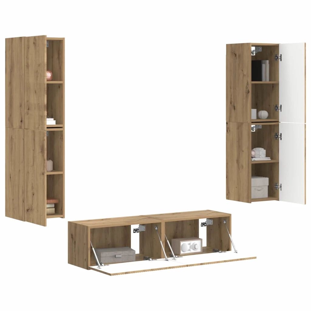 Set mobile TV 6 pcs Rovere artigianale Legno multistrato 3409131